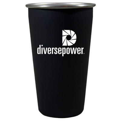 16 Oz. Stainless Steel Pint Glass w/Matte Black Finish