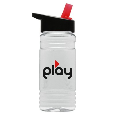 20 Oz. Transparent Sports Bottle w/Straw Handle Lid