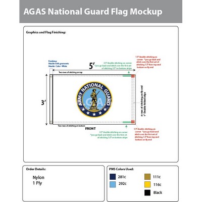 Army National Guard Flags 3x5 foot