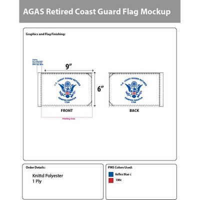 Coast Guard Retired Motorcycle Flags 6x9 inch