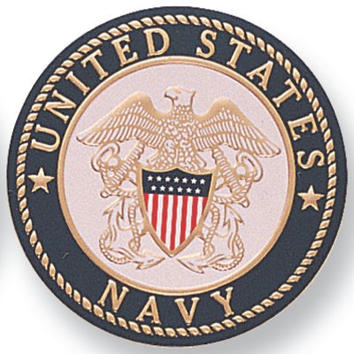 2" United States Navy Embossed Litho Printed Medallion Insert Disc