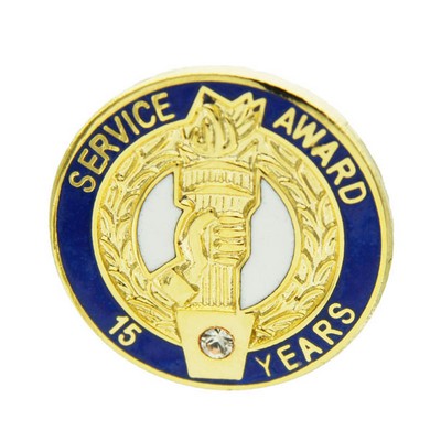 15 Years of Service w/Swarovski Crystal Stone Award Pin