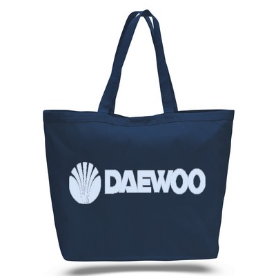 Canvas Big Tote Navy --1-Color Imprint