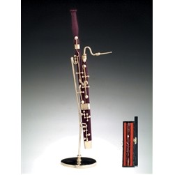 Bassoon Miniature with Stand & Case 7"H