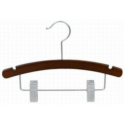 14" Juniors Arched Walnut Combo Hanger