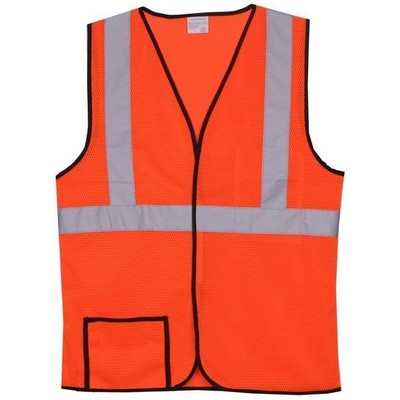 Solid Single Stripe Orange Safety Vest (Small/Medium)