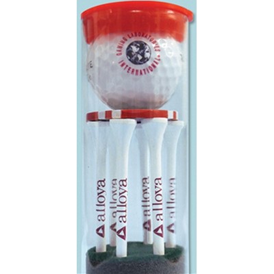 Best Buy Golf Ball Tube w/2 Golf Ball, Six 2-3/4" Tees & 1 Poker Chip Marker