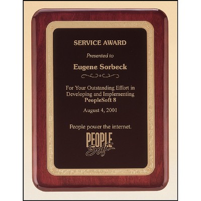 Rosewood Piano Finish Plaque with Brass Plate (10.5" x 13")