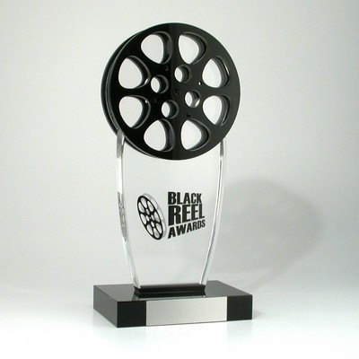 Reel Award Lucite® Embedment Award on Base (5" x 11" x 3 1/2")