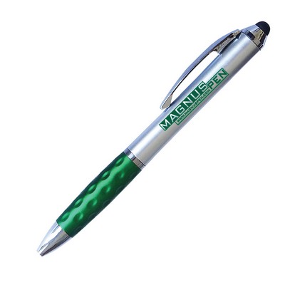 Plastic Plunger Action Pen w/Stylus (3-5 Days)