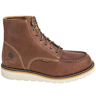 6" Carhartt® Men's Red Brown Non-Safety Moc Toe Waterproof Wedge Boots