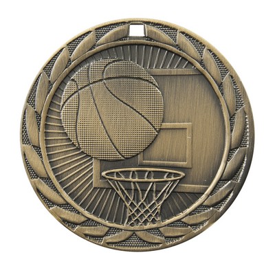 Medal, "Basketball" FE Iron - 2" Dia.