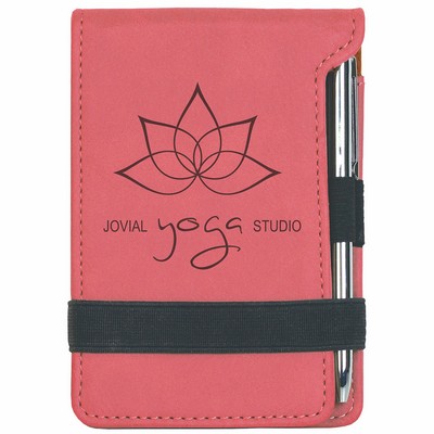 Pink Leatherette Pad & Pen (3.25" x 4.75")