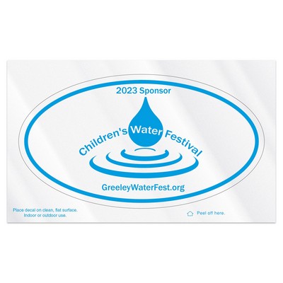 Postcard Sticker | 1 Oval | 3 5/8" x 6" | Clear Static | Static Inside Window