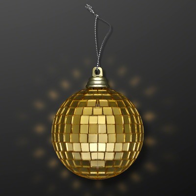 2.4" Gold Mirror Ball Ornaments - 4-Pack