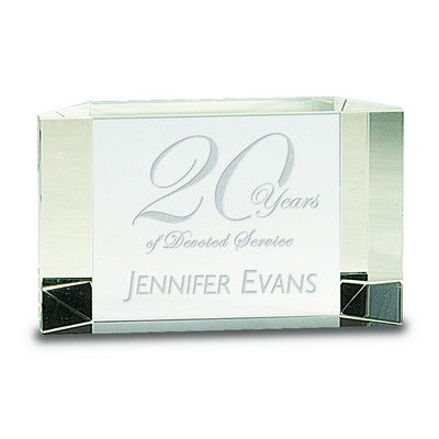 Clear Crystal Facet Block (5" x 3")