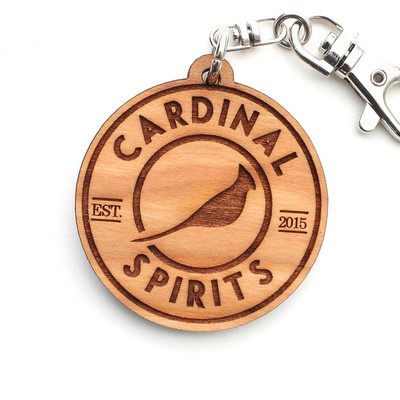 Established Solid Hardwood Key Chain Clip Circle