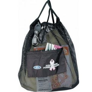 Nylon Drawstring Mesh Tote Bag. Size: 14" W x 18" H x 8-1/2" D