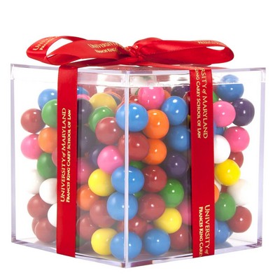 Acrylic Gift Jars Cube with Mini Gumballs