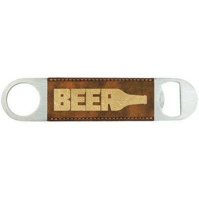 1.5" x 7" Rustic/Gold Leatherette Bottle Opener