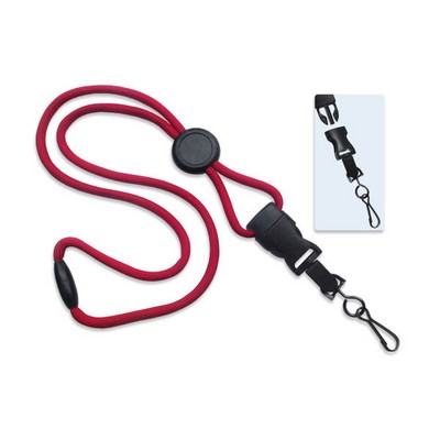 1/4" Blank Detachable Lanyard w/Round Slide &amp; Swivel Hook (Red)