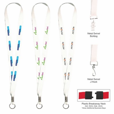 White Lanyard With Full Color Imprint