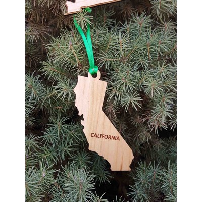 3.5" - California Customizable Hardwood Ornaments