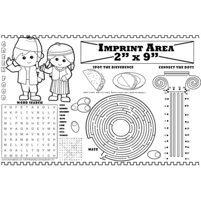 Greek Restaurant - Imprintable Colorable Placemat