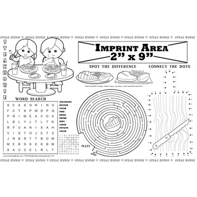 Steakhouse Restaurant - Imprintable Colorable Placemat