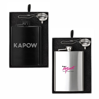 Oakhurst 8 oz. Flask and Funnel Gift Set