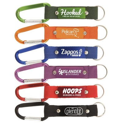 Strap Happy Keychain - Laser Engraved Key Tag with Carabiner