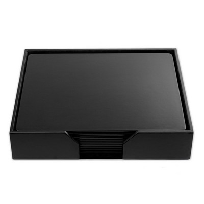 Leatherette Black Conference Room Set w/Conference Pads (20"x16")