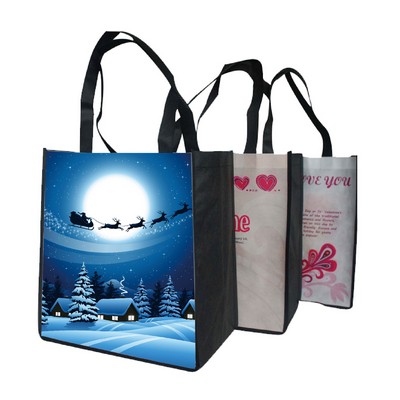 100 GSM Full Color wide Grocery Tote Bag with 5" Gusset (13" x 13")