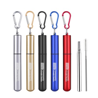 Reusable Collapsible Straws With Metal Case