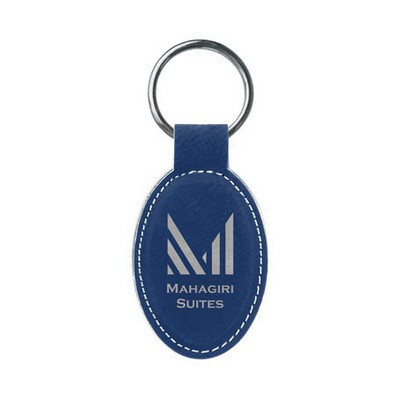 Leatherette Oval Keychain