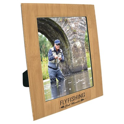 8" x 10" Bamboo Laserable Leatherette Picture Frame