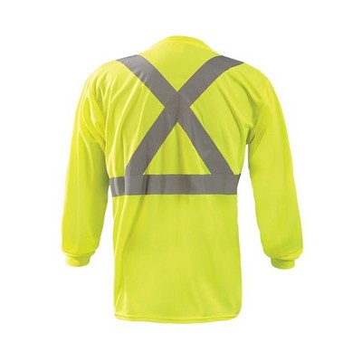 Long Sleeve Wicking Birdseye High Visibility ANSI Class 2 X-Back T-Shirt