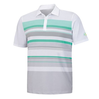 Men's Sublimation Polo Shirt w/Horizontal Stripes