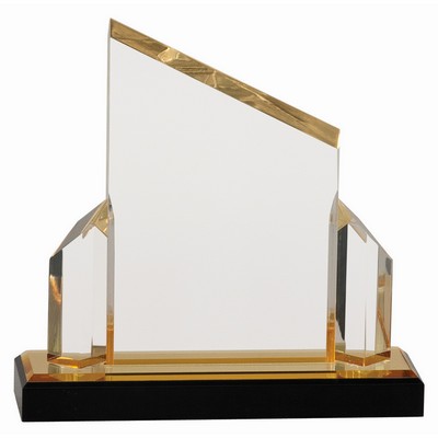 7" x 7" Gold Beveled Post Impress Acrylic Award