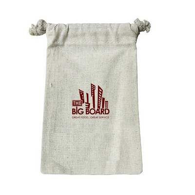 Mini Cotton Pouch Bag - Printed (Natural)