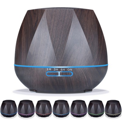 550Ml Remote Control Wood Grain Diamond Shape Humidifier