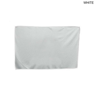 Microfiber Moisture Wicking, Cooling, Sports, White Suede Towel, 12x18, Blank only