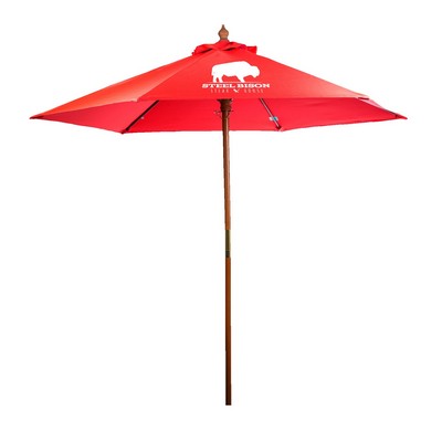 7' Bamboo Recycled Market Umbrella