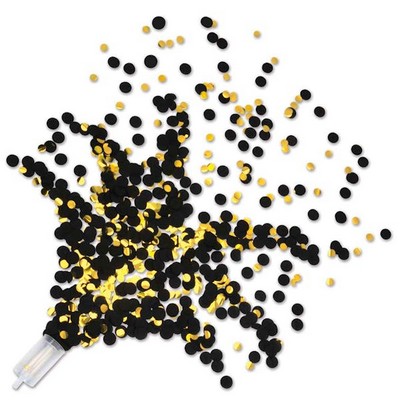 Push Up Confetti Poppers - Black & Gold, 8 Pack (Case of 12)