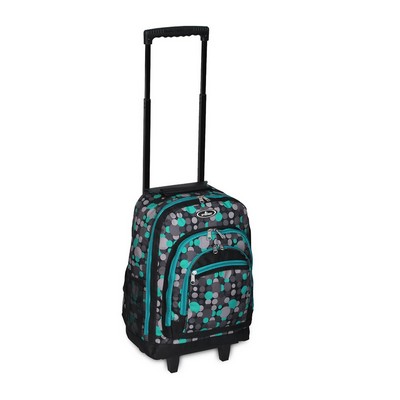 Everest Wheeled Backpack with Pattern, Blue Gray Dot