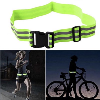 Yellow/Silver Double Stripe PT Reflective Safety Belt