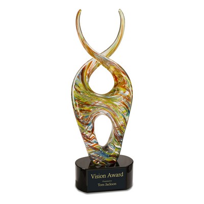 14" Color Twist Art Glass Award