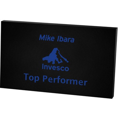 Black Rectangular Acrylic Paper Weight (3"x 5"x 3/8") Screen-printed