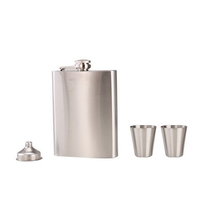 7oz PU Leather Pocket Hip Flask Set with Funnel