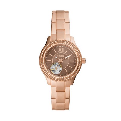 Fossil Stella Automatic Rose Gold-Tone Stainless Steel Watch